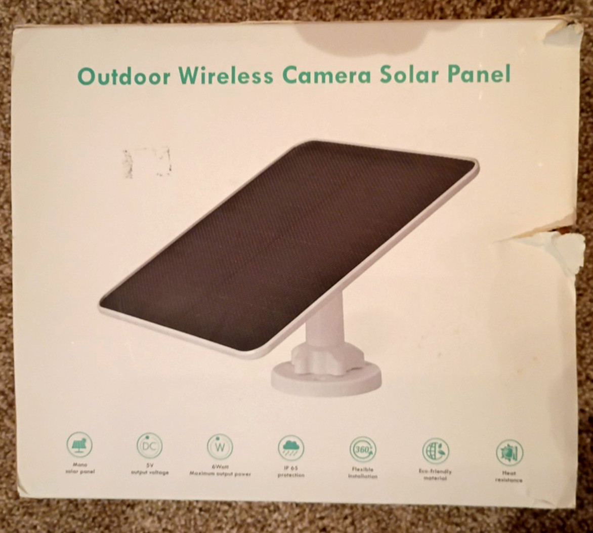 Solar Panel Compatible w/ Wireless Outdoor Security Camera,6ft Charging Cable