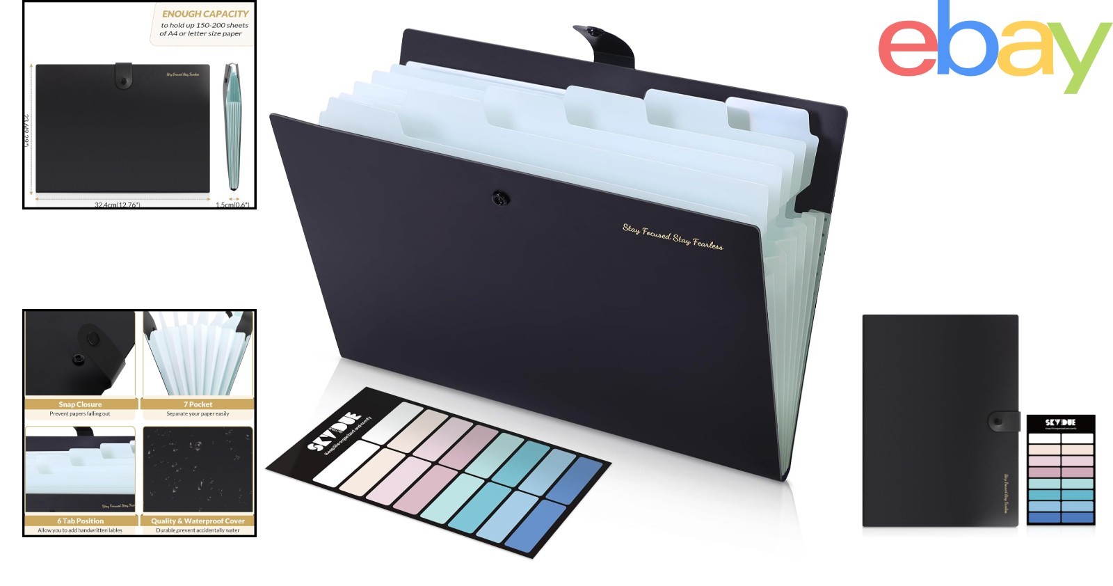 Secure and Discreet 7-Pocket File Folder for Organized Paperwork Management