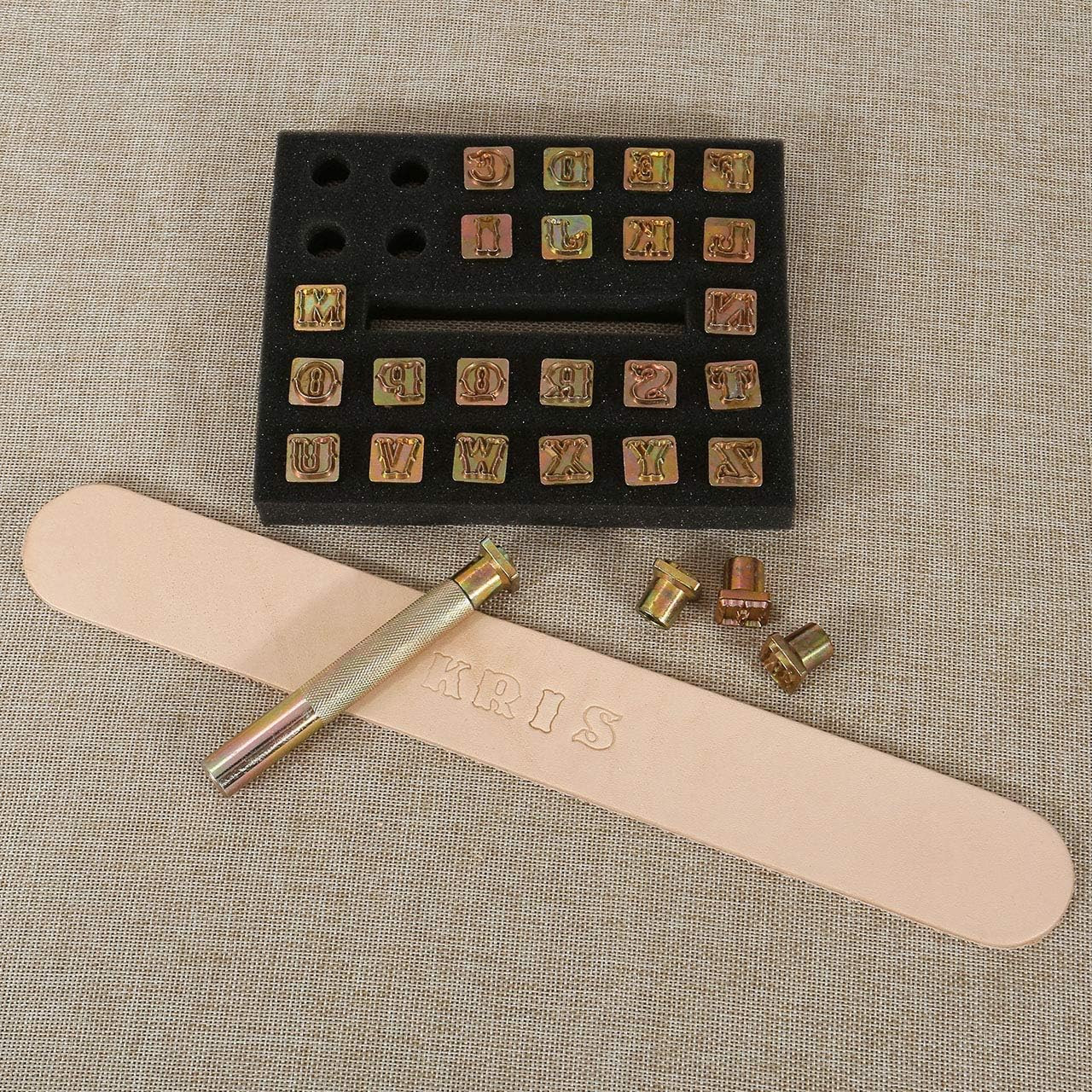 27 Pcs Letters Leather Stamp Kit for Leather Working, 1/2” / 13Mm | 26 Initials