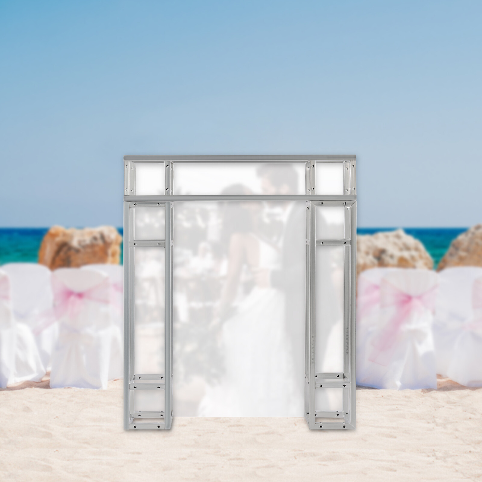 3 Pcs Stage Lighting Stands Square Tube Truss DJ Party Galvanized Stand Truss