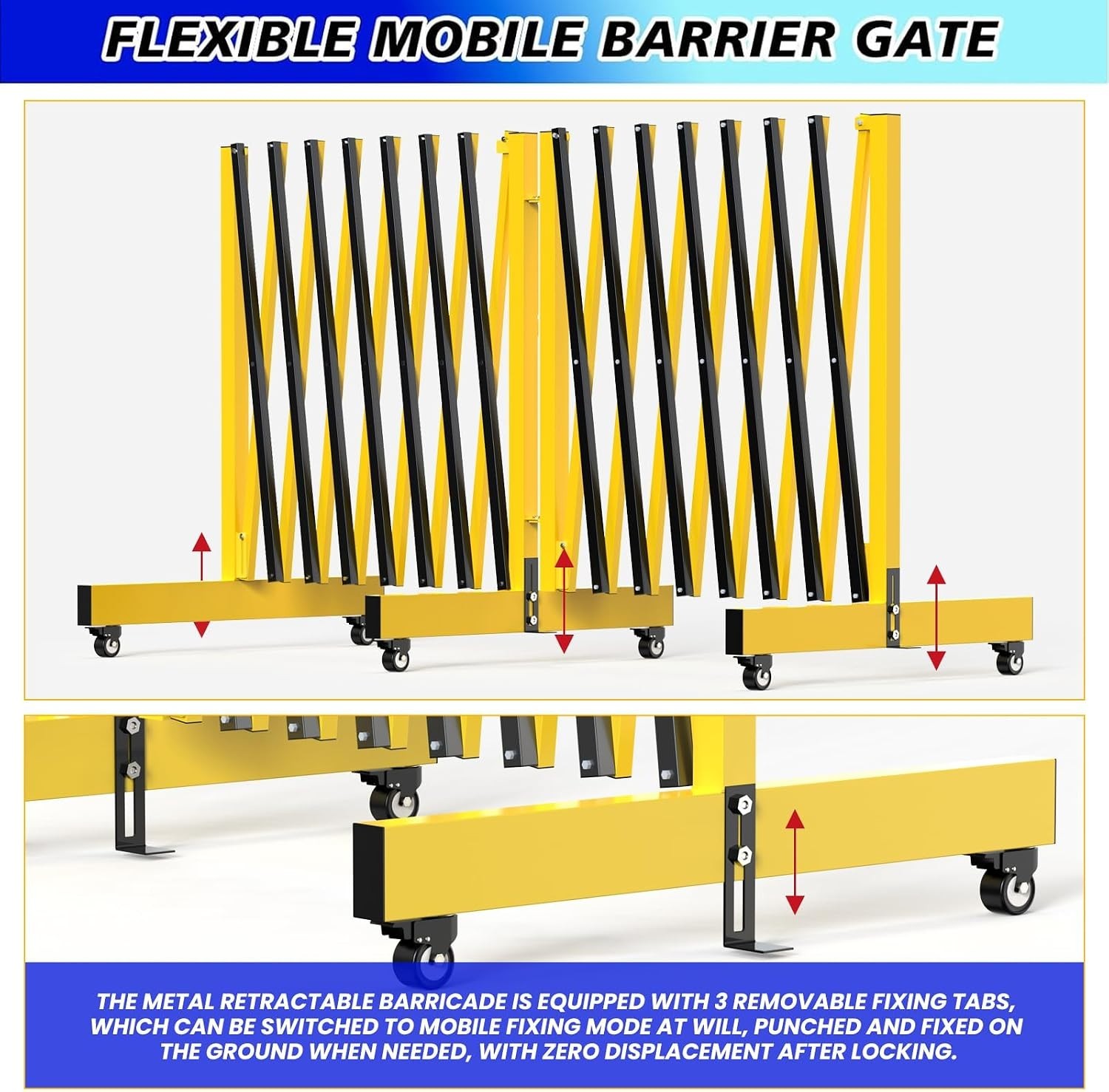 Adjustable 16.8FT Expandable Barricade - Perfect for Construction and Events