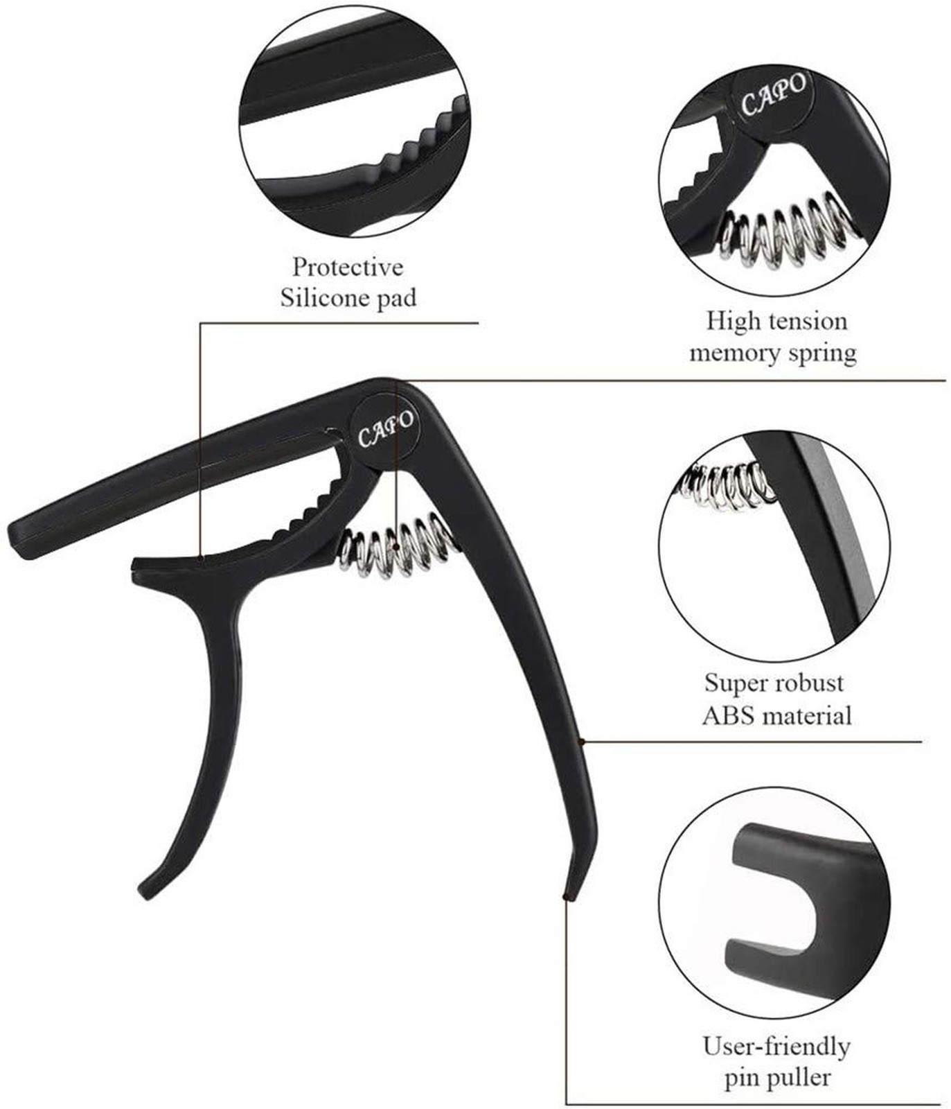 Capo for 6-String Acoustic and Electric Guitar, Lightweight Quick Release Cap...