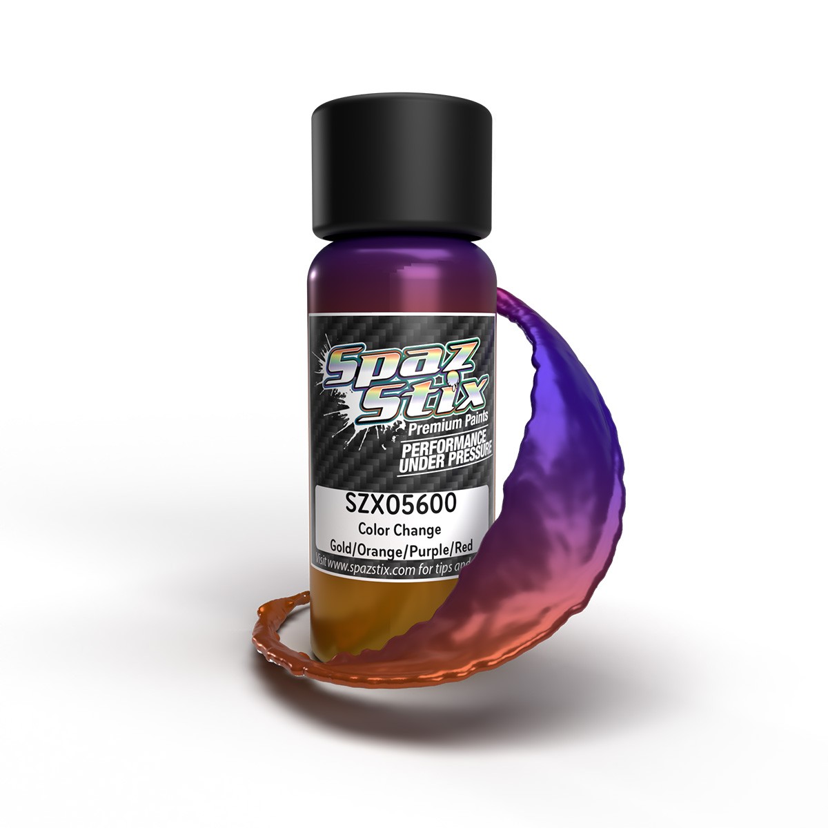 Spaz Stix Gold/Orange/Purple/Red Changing Airbrush Ready Paint SZX05600 05600