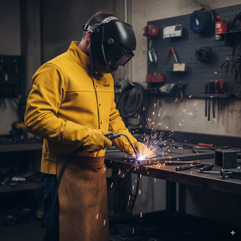 Premium Welding Jacket High Quality Cow Split Welding Jacket Small Medium Sizes