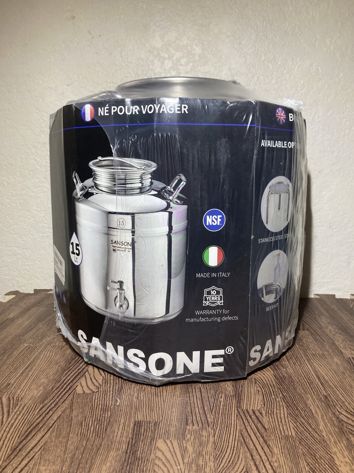 SANSONE 15 Liter Stainless Steel Water/Oil Dispenser Europa Inox 18/10 Has Spout