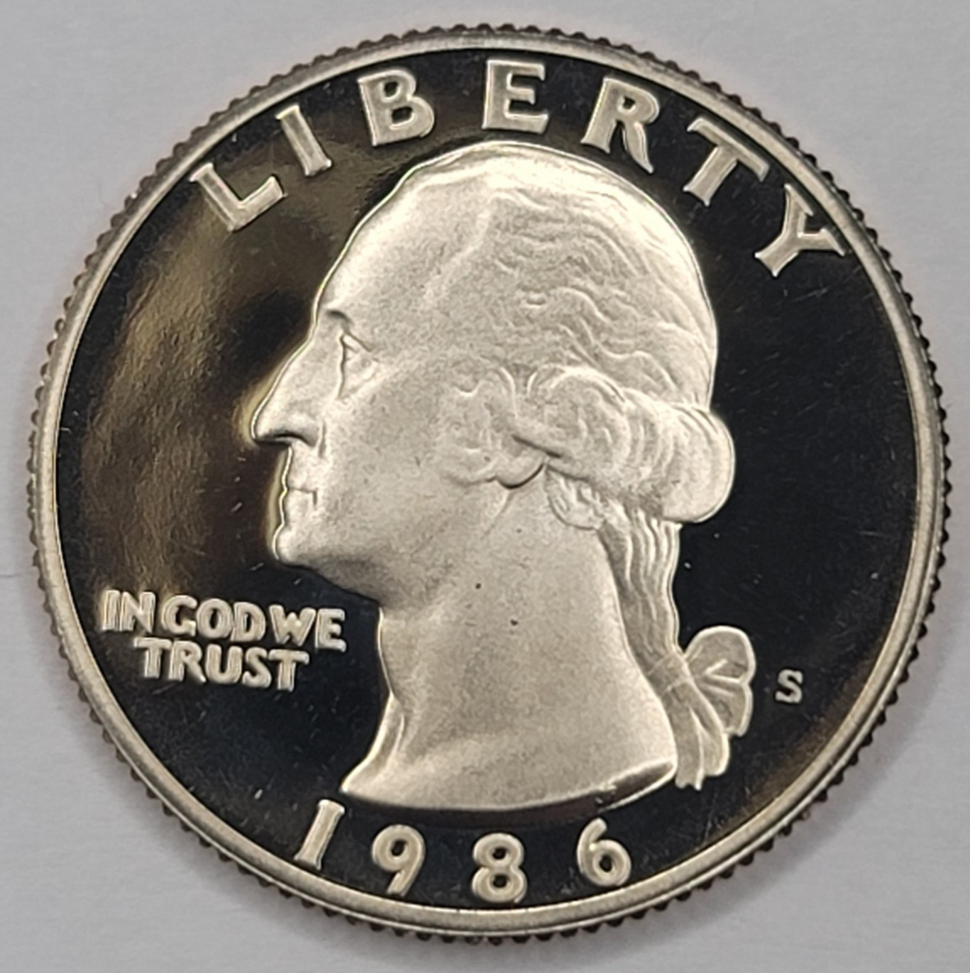 1986 S Gem Proof DCAM Washington Quarter - CN-Clad