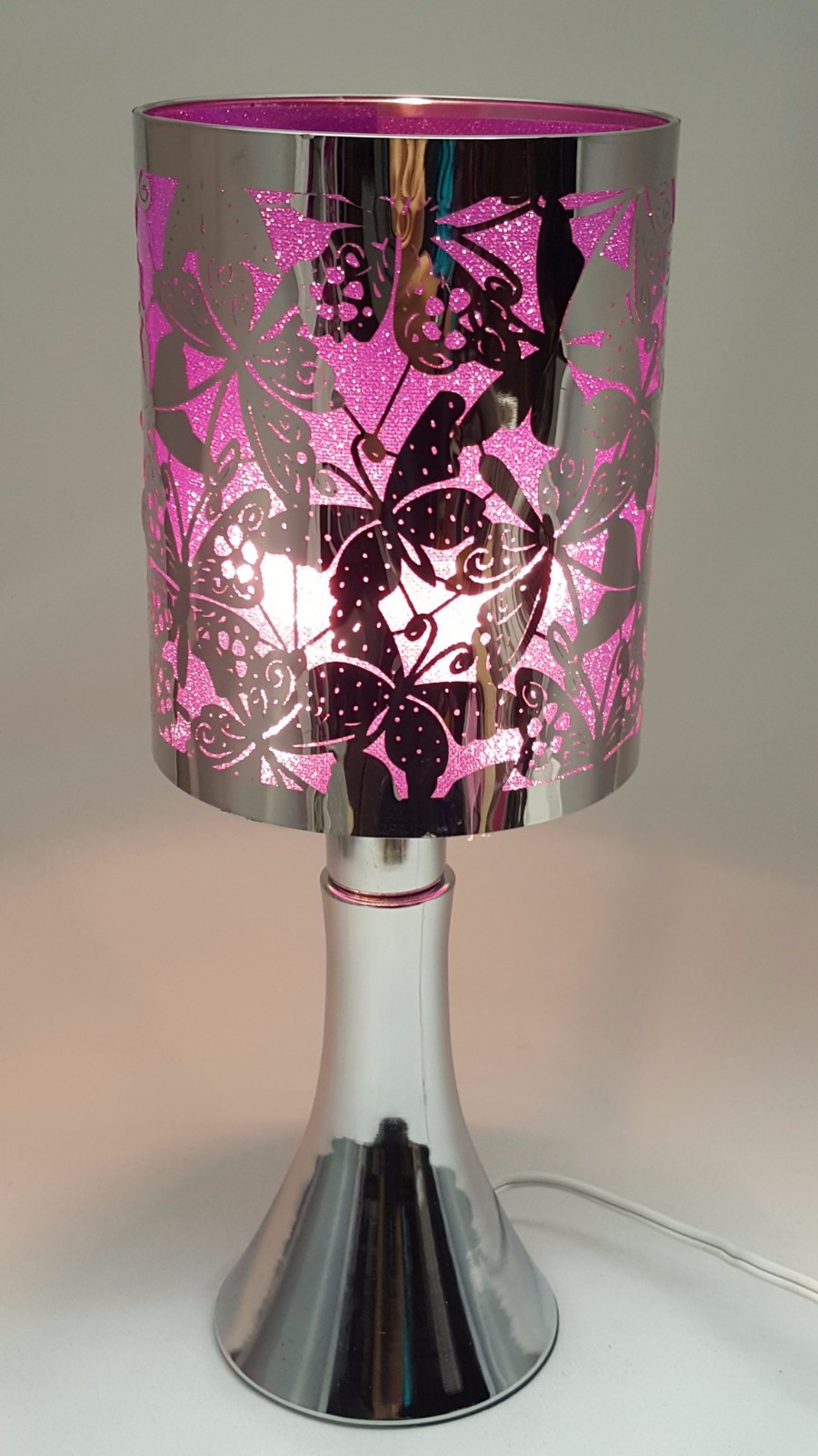 Fragrance ** Stainless Steel Table Touch Lamp NButterfly (Purple) Silver color