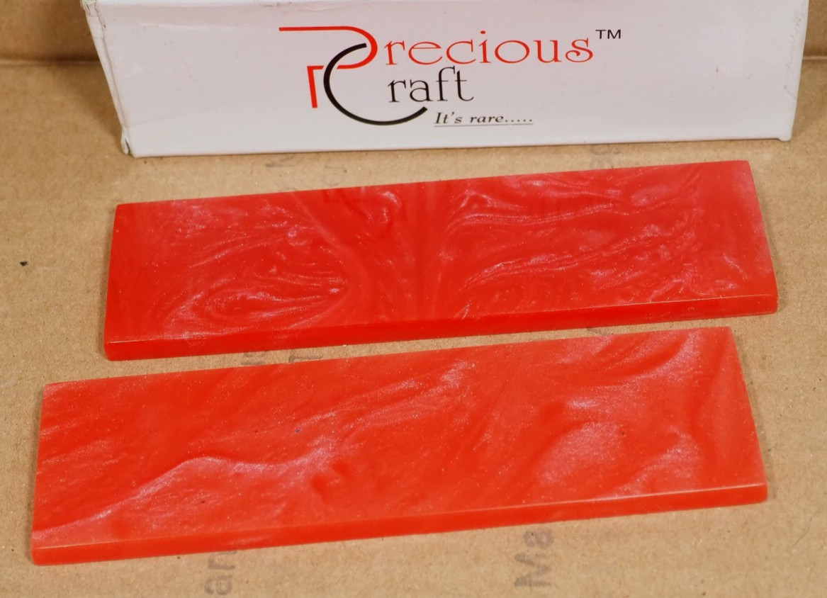 Knife Handle Scales Blank Plate Resin Making Material  Pattern Red/Orange BX114