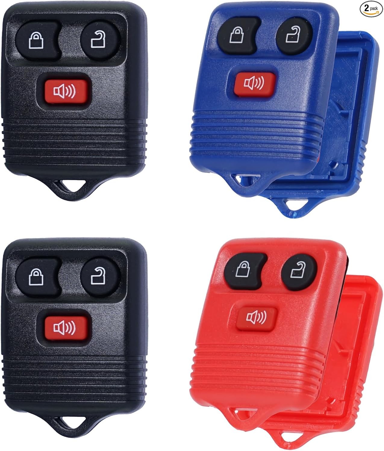 2 Key fob & 2 Shells Keyless Entry Remote Control Replacement Fits for F150 F250