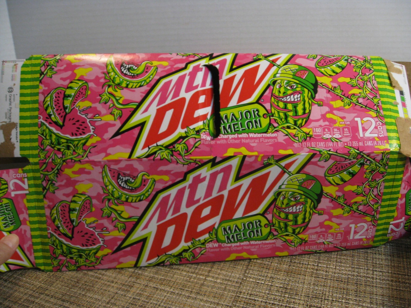 Mountain Dew EMPTY Box Carton - Major Melon - Watermelon Design - 2021