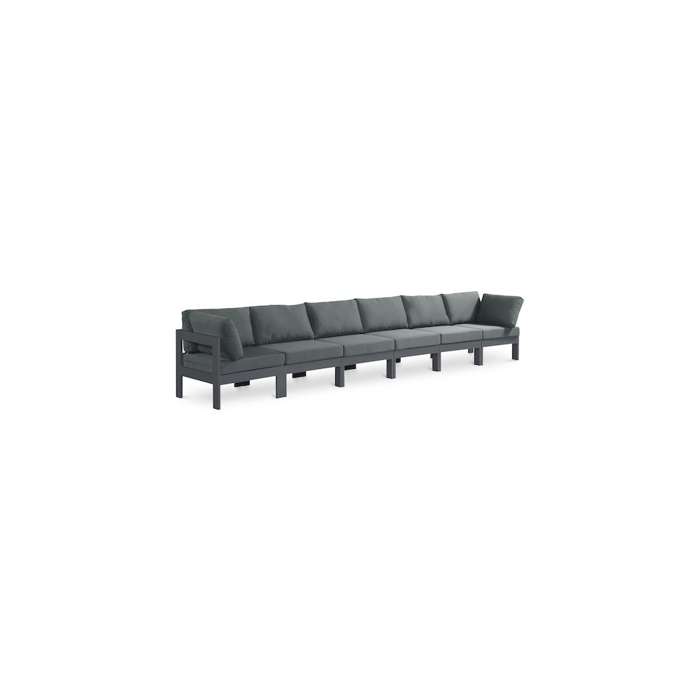 Nizuc Grey Water Resistant Fabric Outdoor Patio Modular Sofa