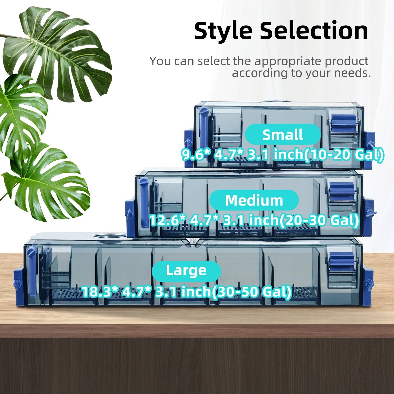 Multi Layer Aquarium Fish Tank Filter with Waterfall Oxygenation Suitable for...