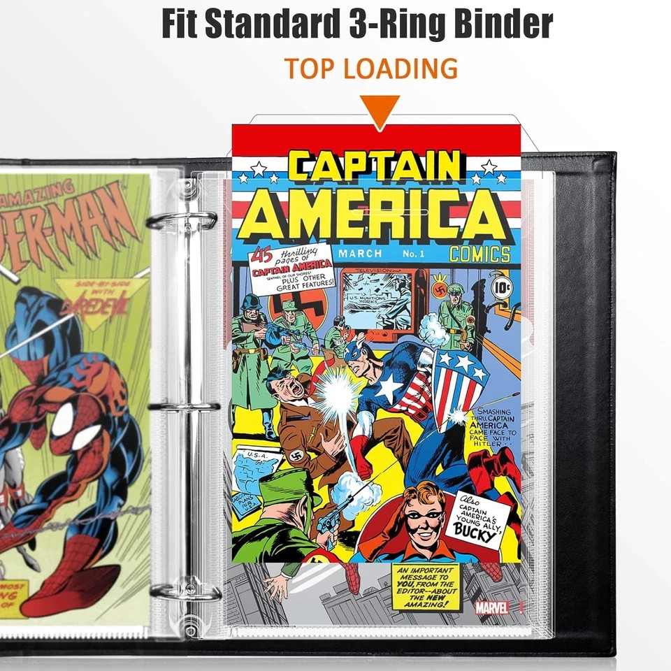 Comic Book Bags, Binder Sleeves for Comic Books, 12 Pack Comics Protector Bags