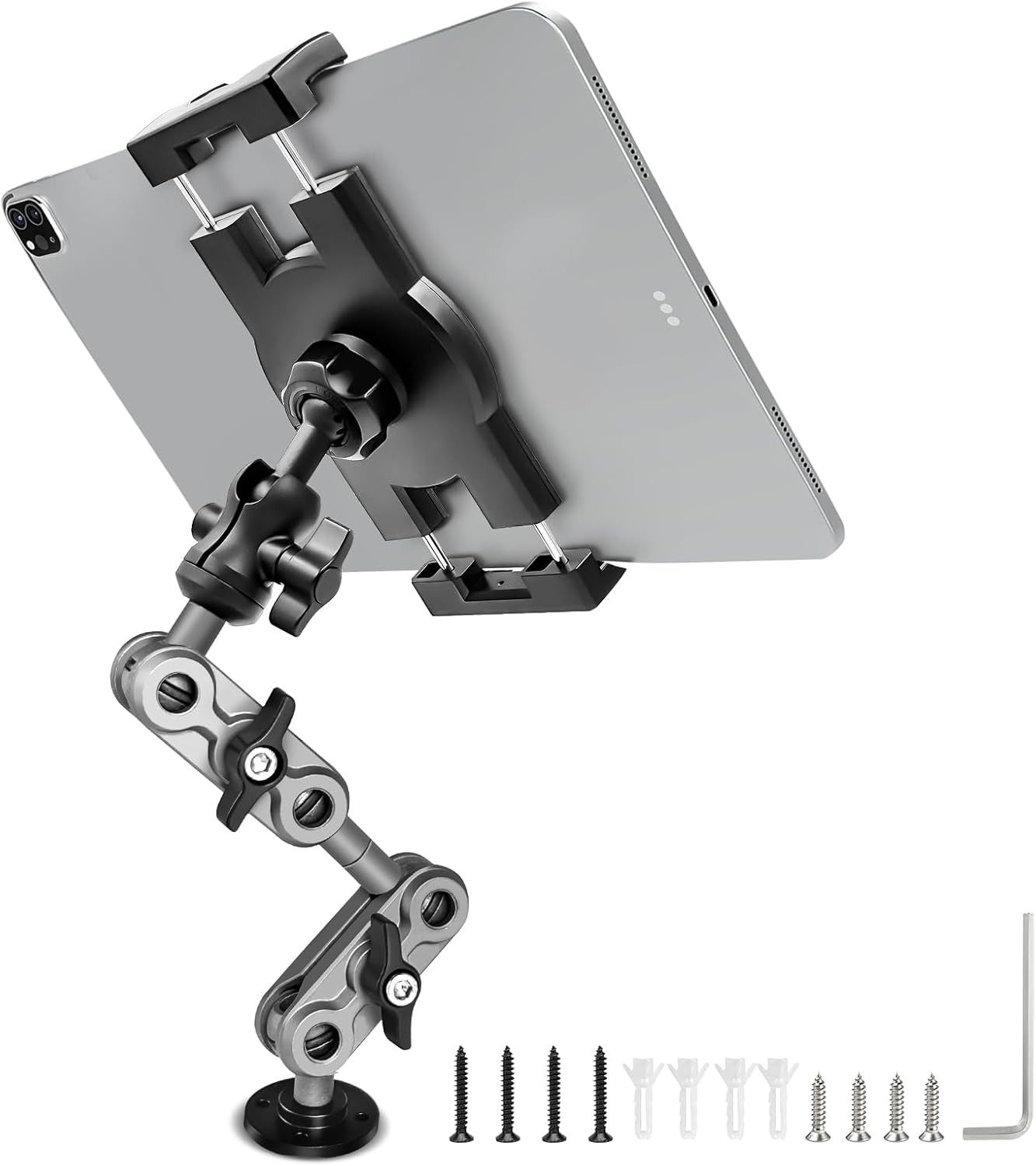 Aluminum Heavy Duty Drill Base Tablet Holder Car Mount Dashboard, 14.2“ Long 3