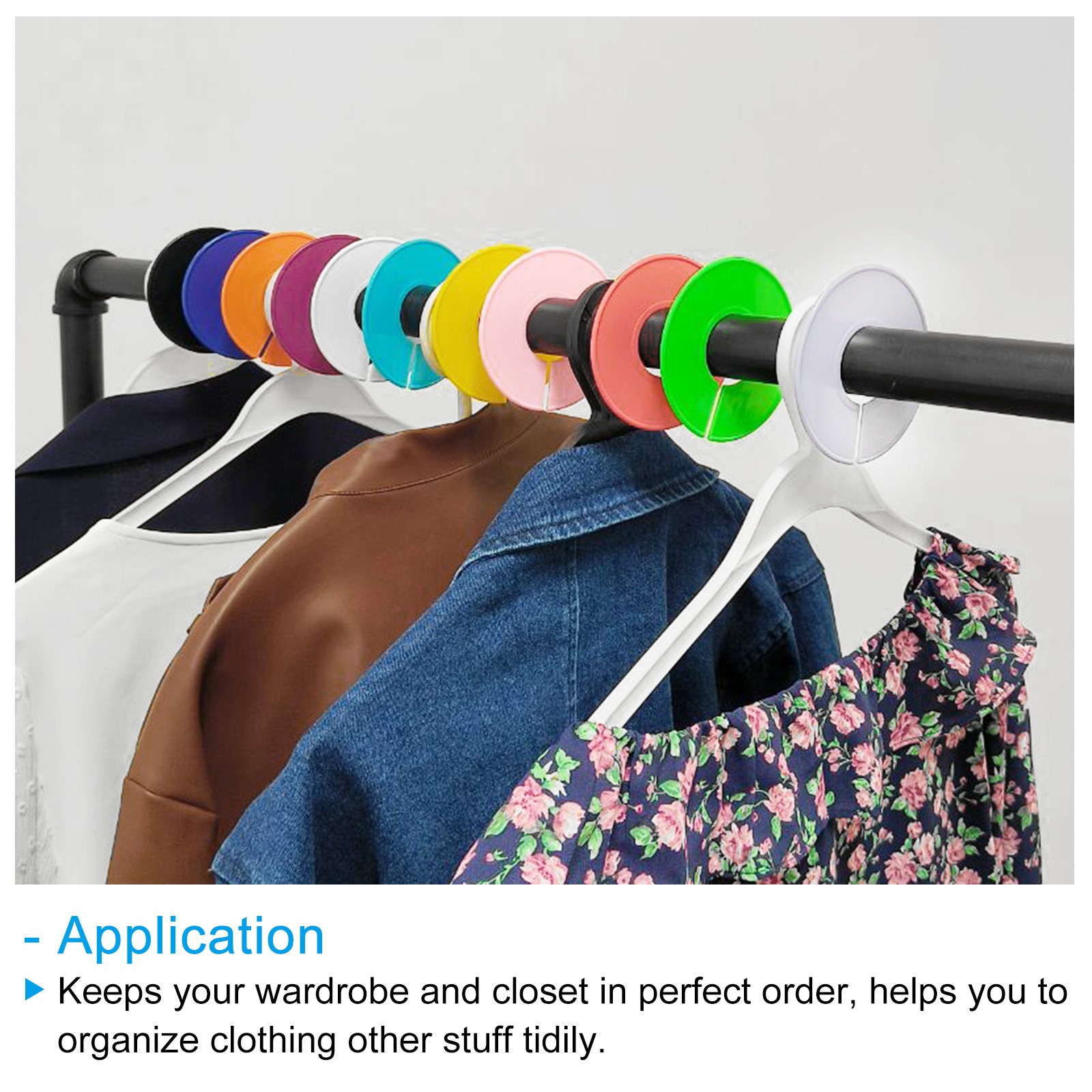 Clothes dividers, 6 pcs labels round sorting separator for wardrobe, yellow
