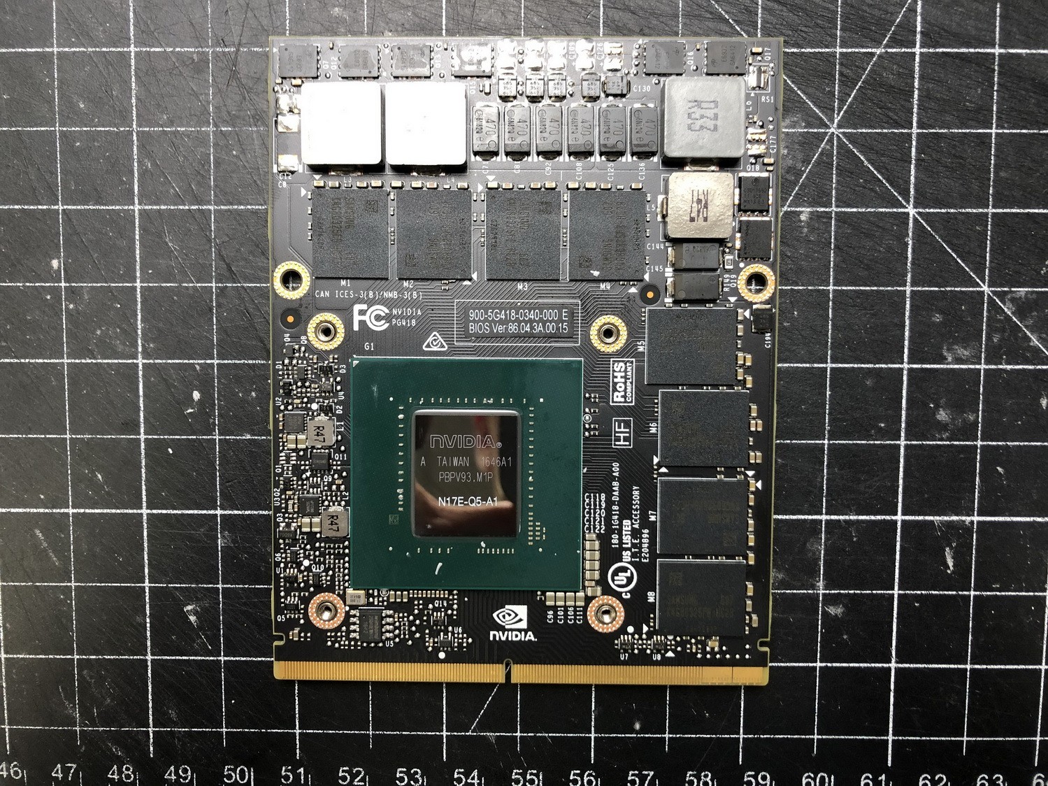 HP Zbook 17 G4 NVIDIA Quadro P5000 16GB Video Graphics Card 917112-001