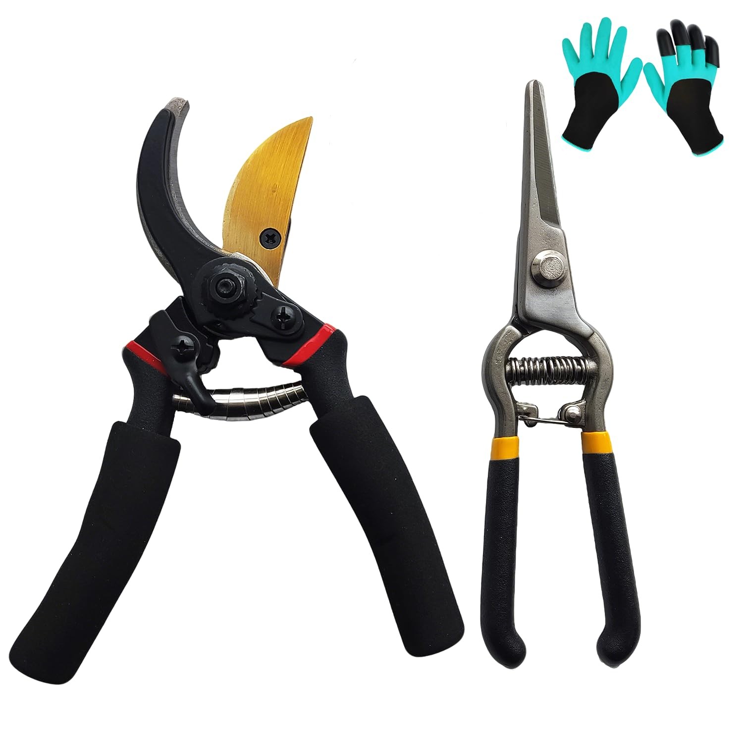 2Pack Pruning Shears, Garden 8 inches (length only), Black