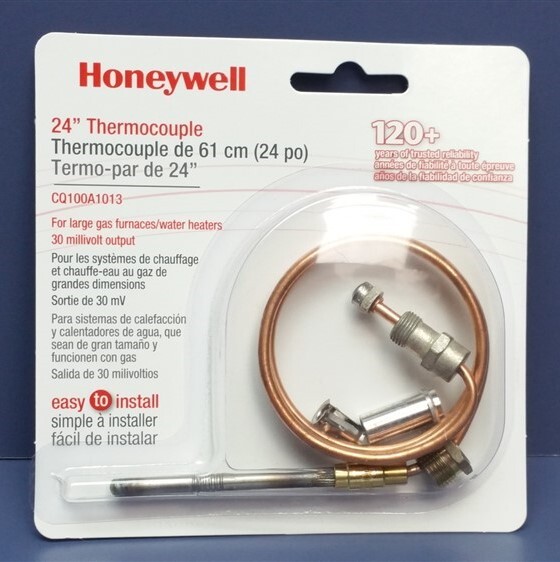 Honeywell 24" Thermocouple CQ100A1013 for Large Gas Furnaces/Water Heater