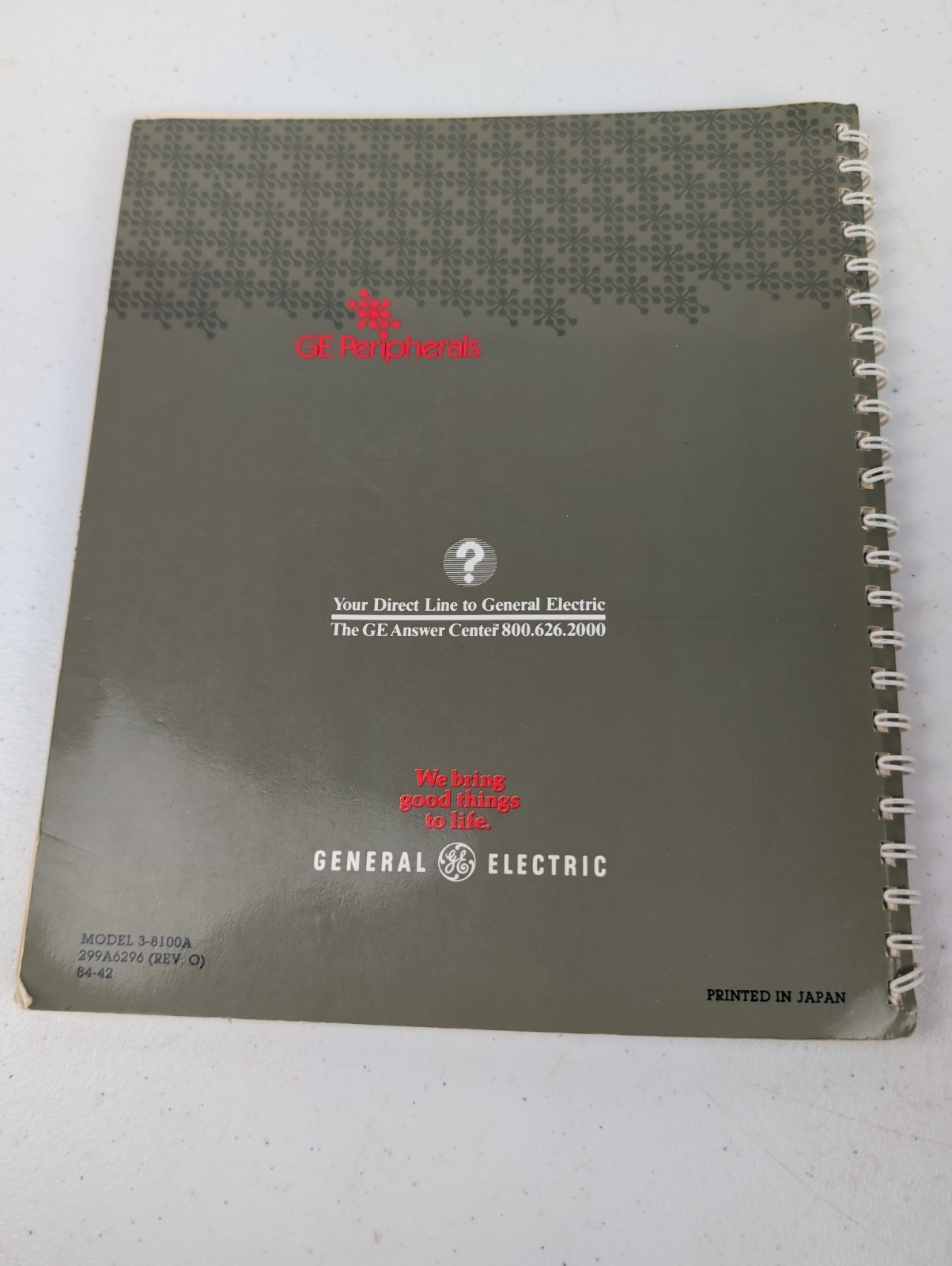 Vintage GE Model 3-8100 Computer Printer User Manual TRI TP-1000 Original