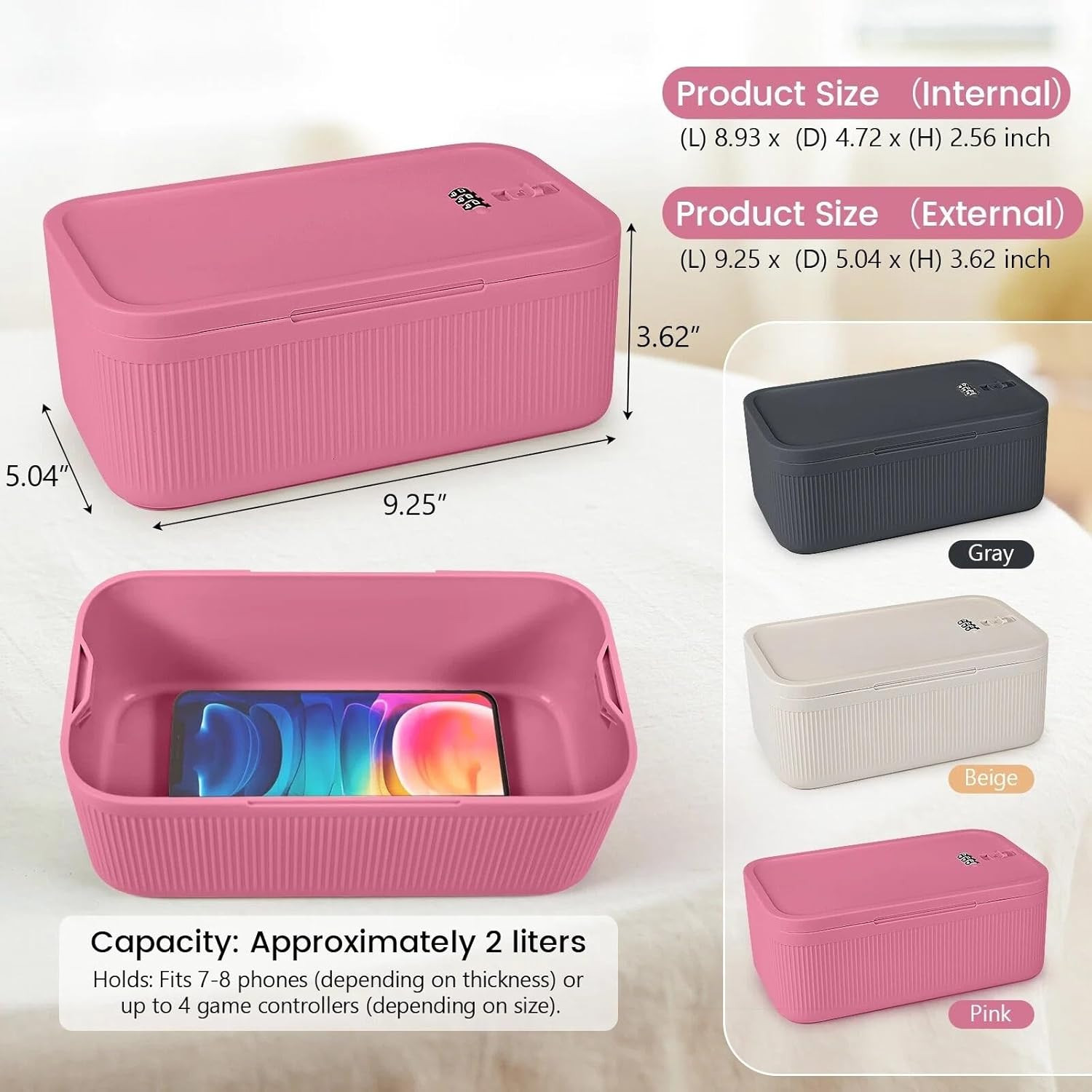 Small Lock Box, Lockable Storage Box with Combination Code for Medication Safe,