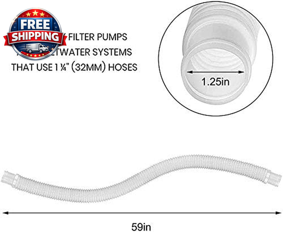 Swimming Pool Replacement Hose,Replacement Hose for above Ground Pools,59” Long