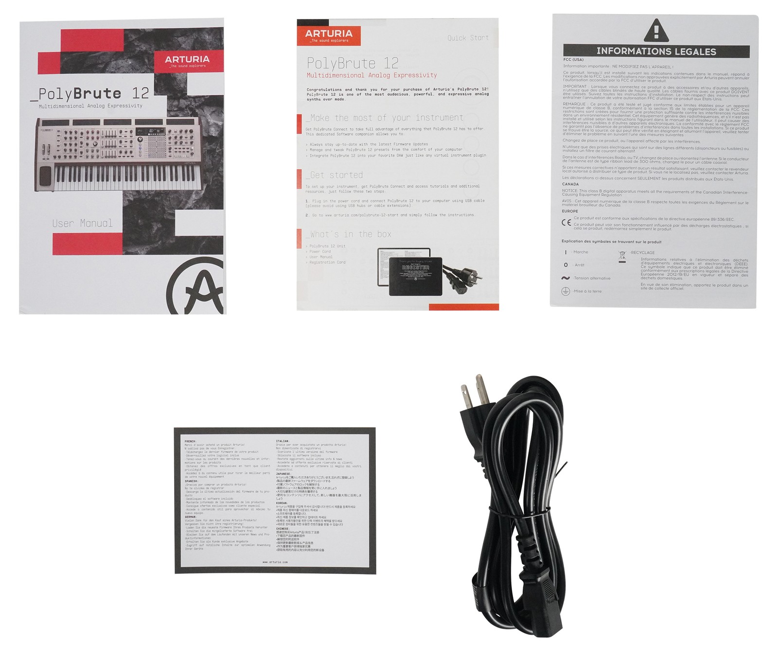 Arturia POLYBRUTE 12 V 61-Key Midi USB Keyboard Controller+On-Stage Dust Cover