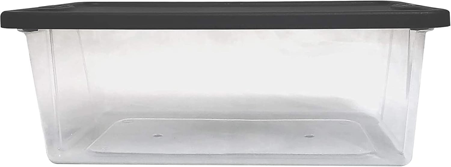 Stackable Clear Storage Bins w/ Lids, 6 Qt, 10-Pack