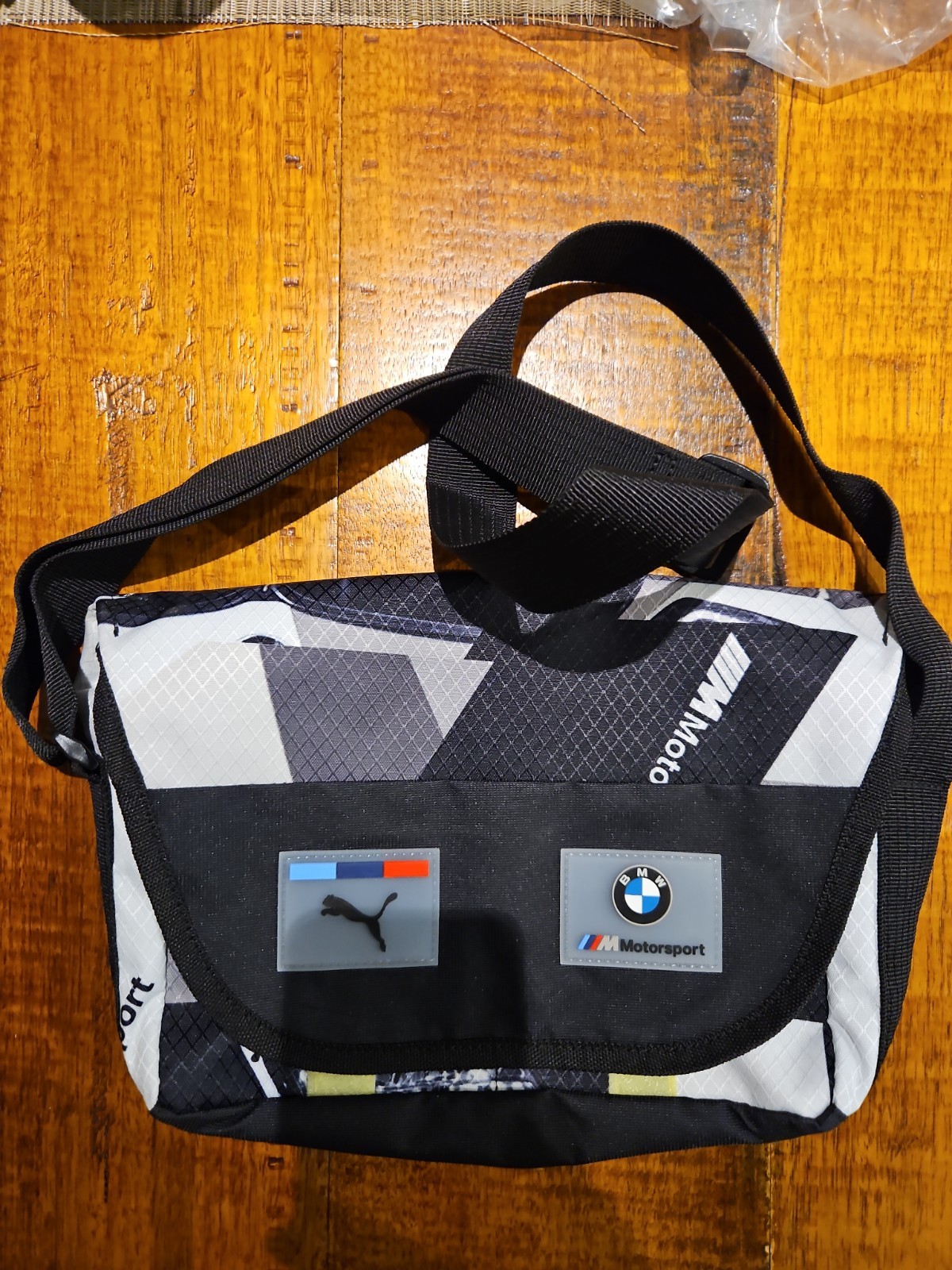 BMW Motorsport Puma Mini Messenger Bag Crossbody Bum Bag Black Grey New Genuine