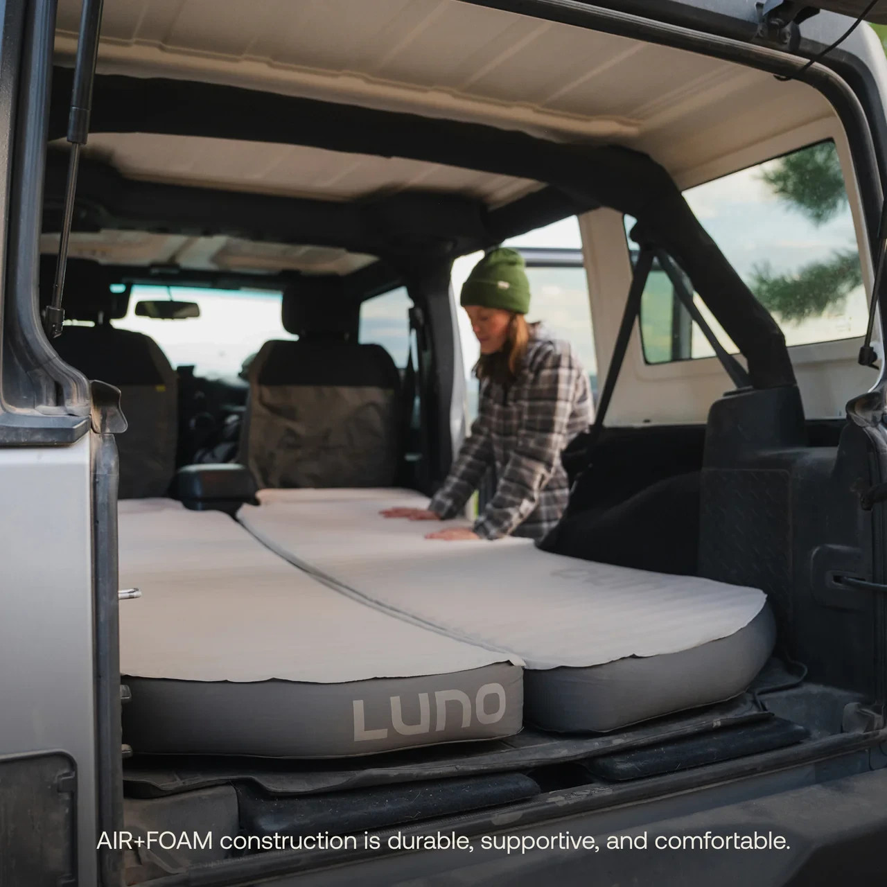 Luno AIR+FOAM PRO Vehicle Mattress Fits Jeep Wrangler JL 4-Door Models 2018+