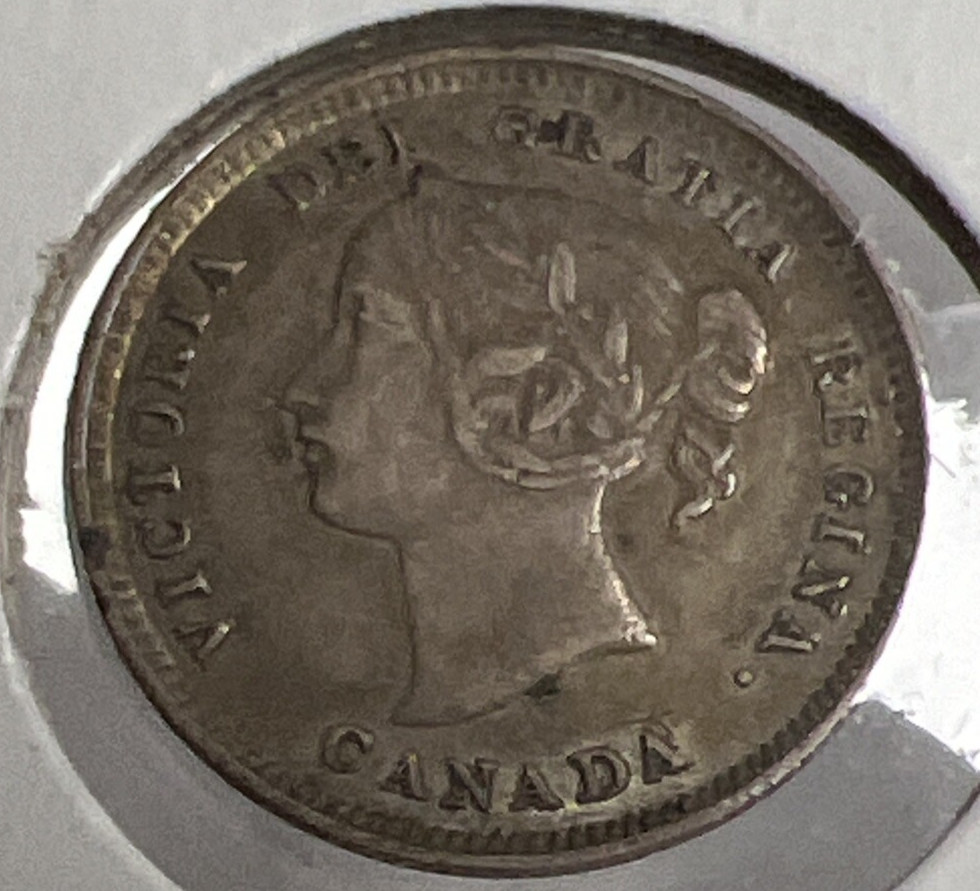 1893 Canada 5 Cents Silver Foreign Coin