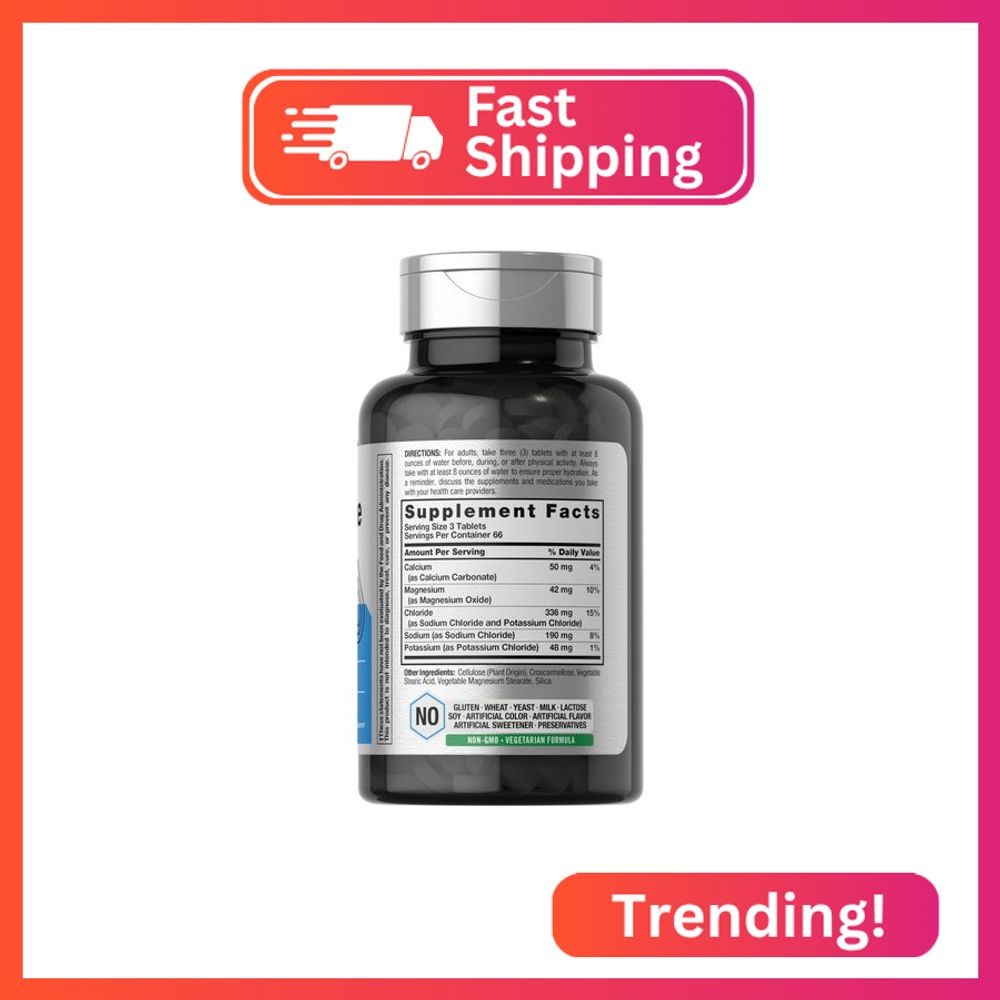 Horbäach Electrolyte Tablets | 200 Count | Vegetarian | Keto-Friendly | Non-GMO,