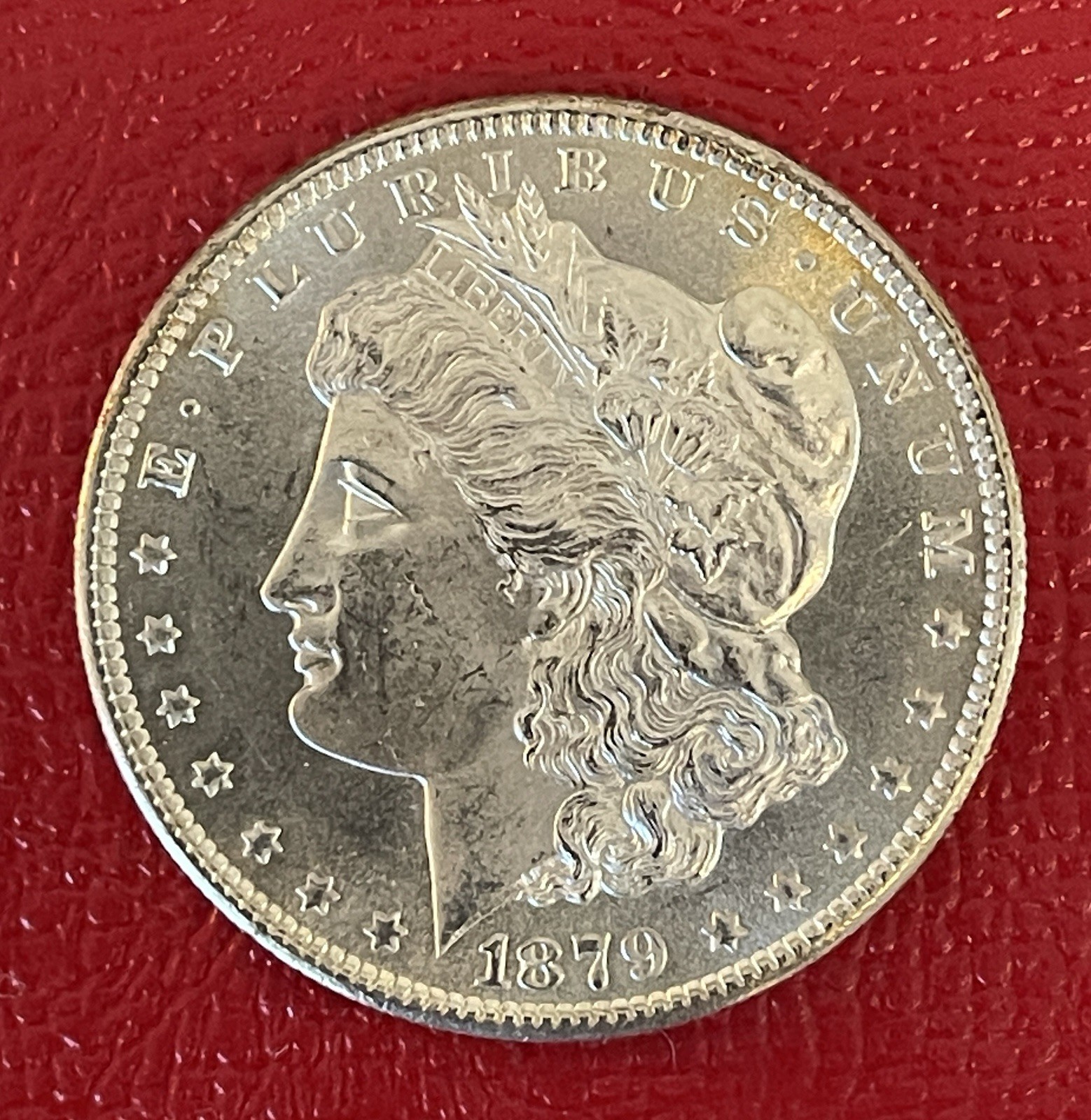 1879 S Morgan Silver Dollar, Choice to Gem Uncirculated.