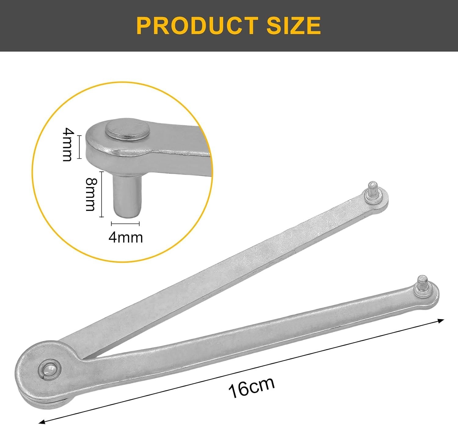 Universal Adjustable Angle Grinder Spanner Wrench - Durable 6.23-Inch Tool