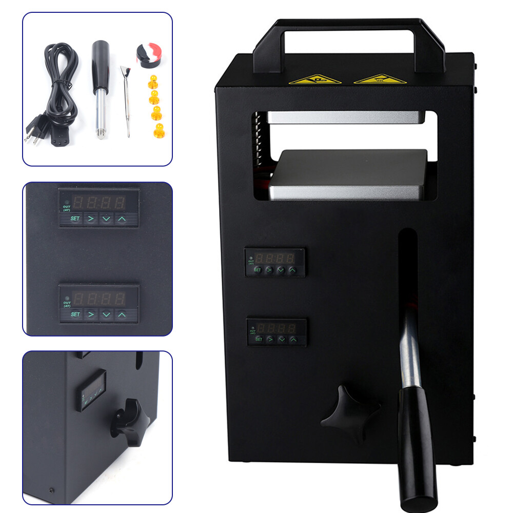 4 Ton Hydraulic Heat Press Machine with Dual 4.5"X4.7" Dab Heated Plates 200W