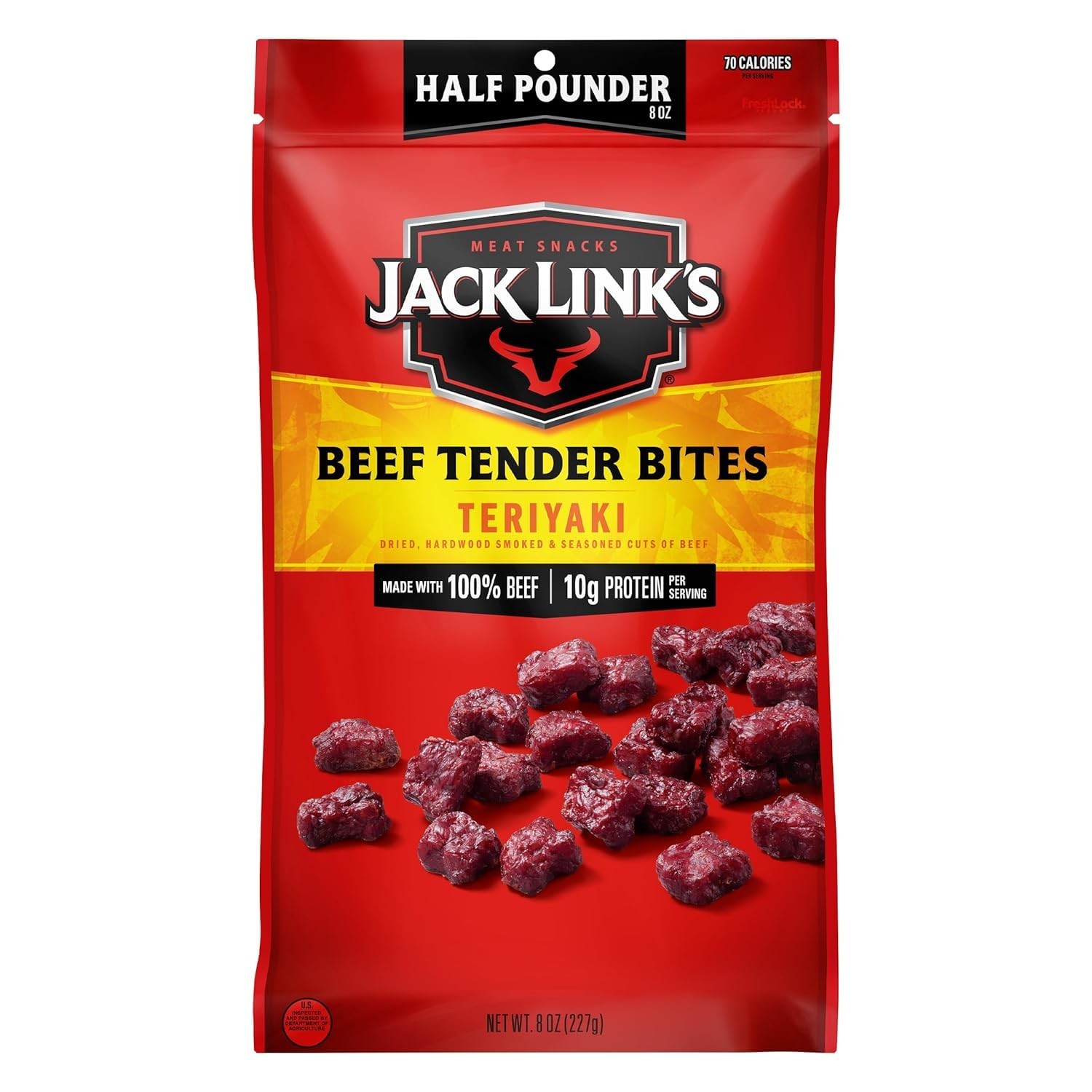 Jack Link's Teriyaki Beef Tender Bites - 8 oz Bag - Ready 1 Count (Pack of 1)