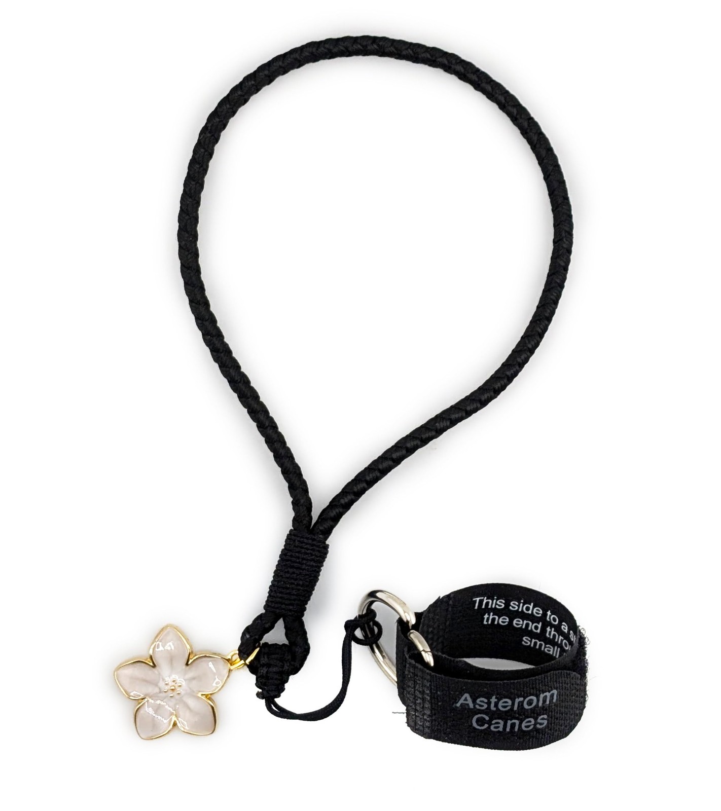 Asterom Cane Strap for Women, Walking Accessories - 9 inches, Black