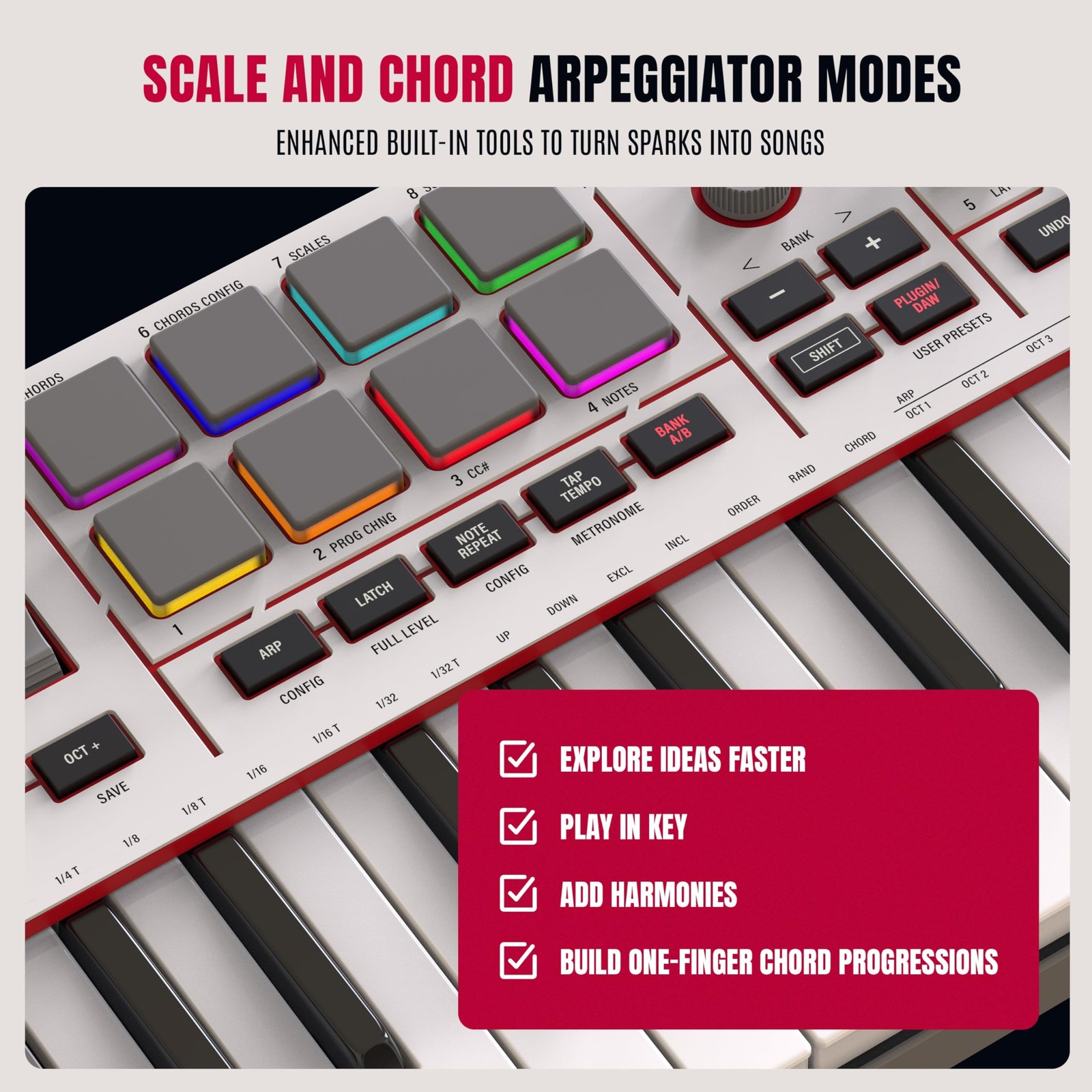 Akai Professional MPK Mini IV USB-C MIDI Keyboard Controller for Grey