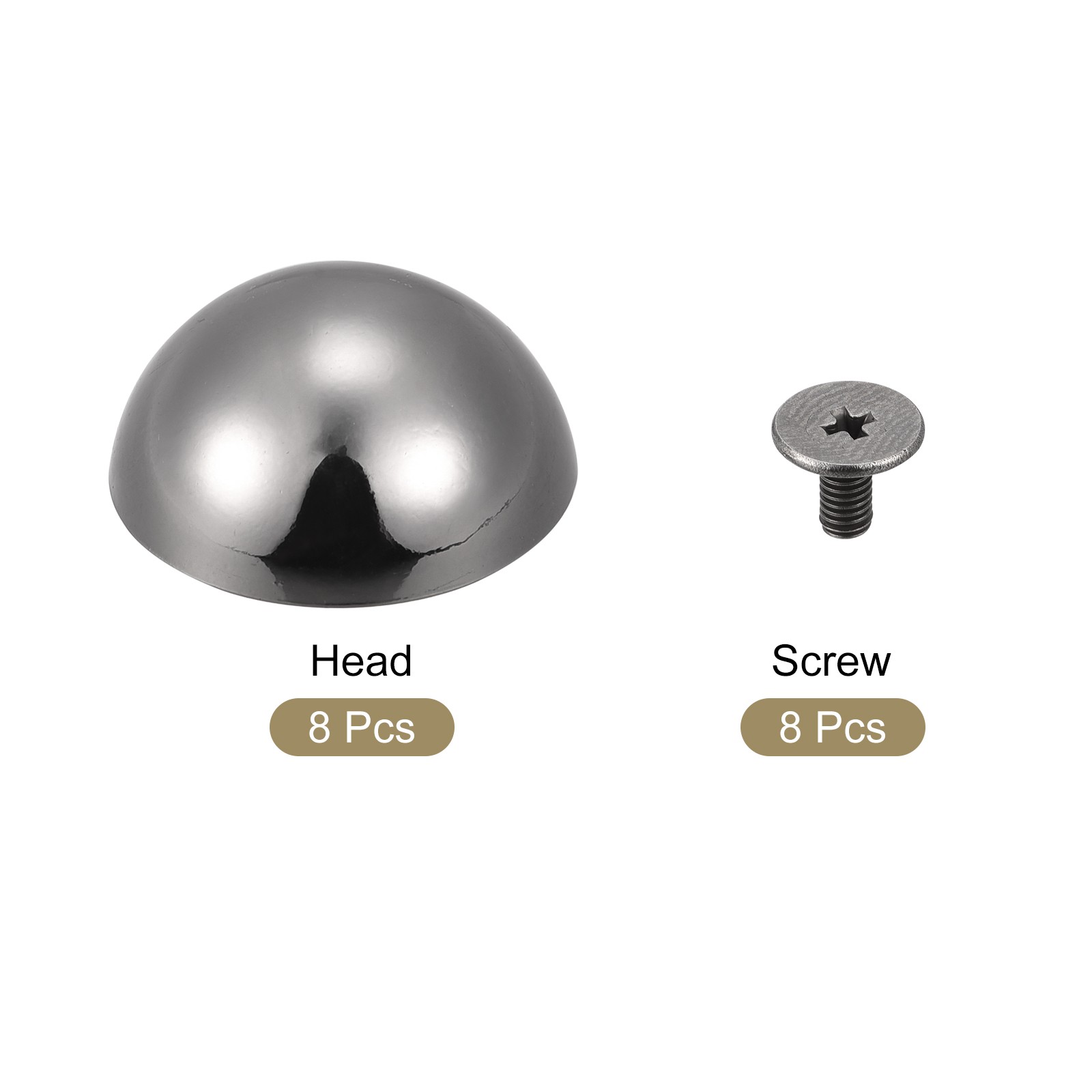20x9mm Screw Back Rivets Round Cable Head Leather Studs Black 8 Sets