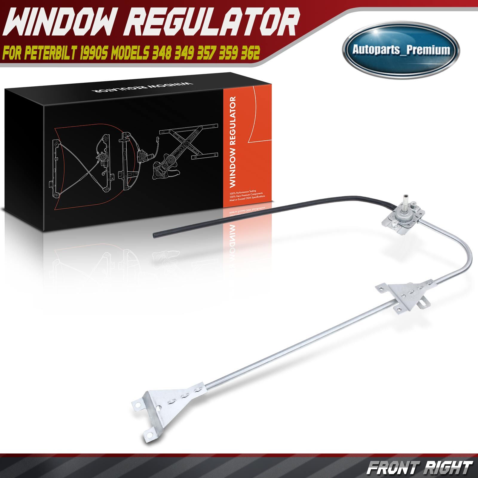 Front RH Passenger Manual Window Regulator for Peterbilt 348 349 357 359 362 378