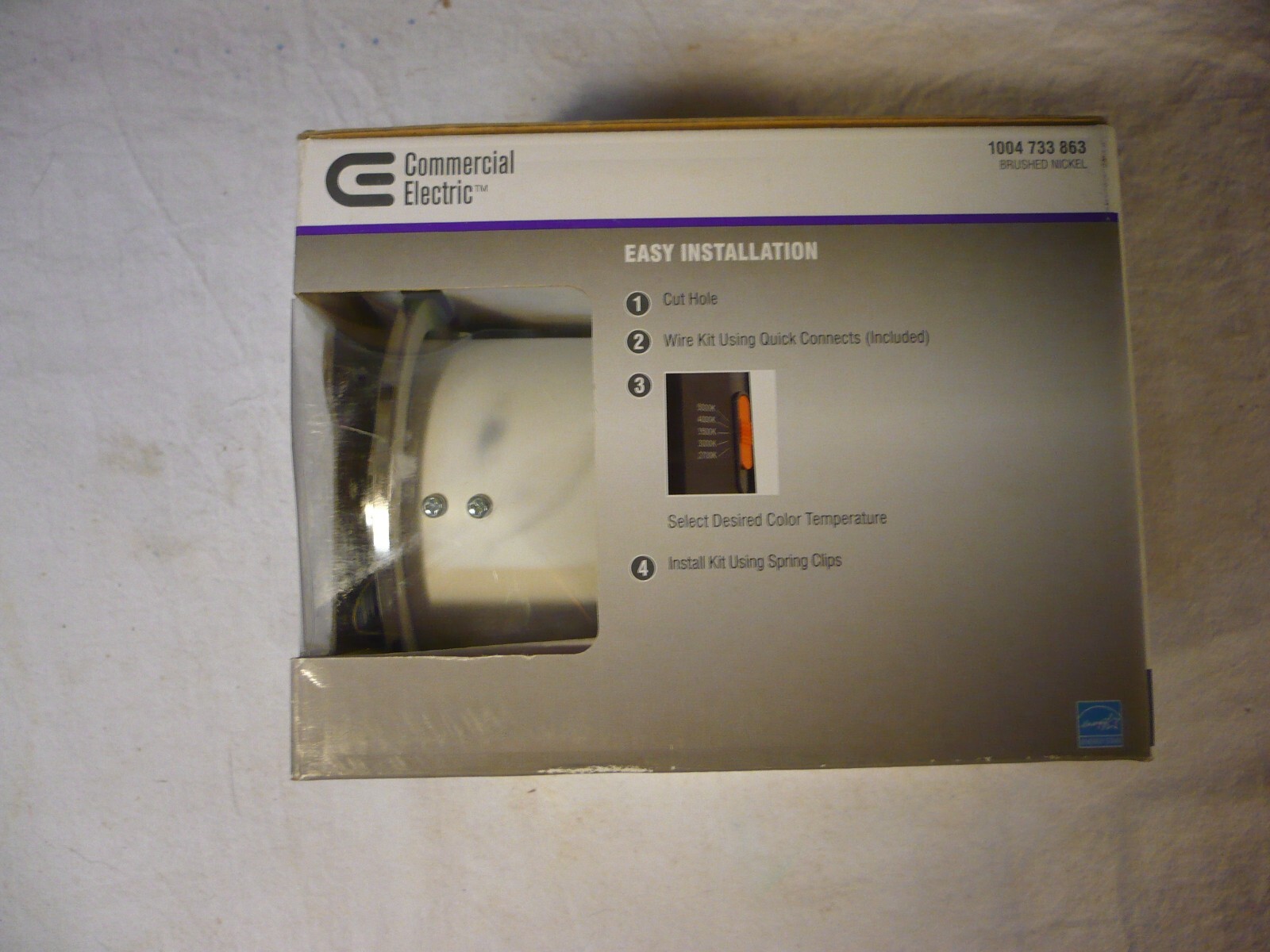 Commercial Electric 3in. LED Dimmable Brushed Nickel Recessed 1004733863 D