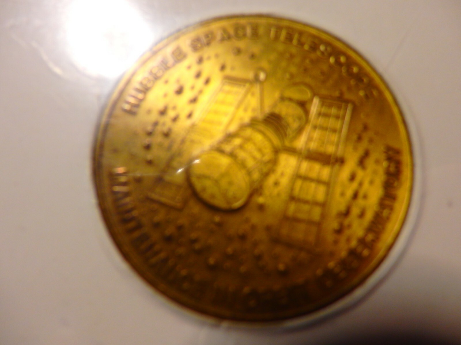 SHUTTLE CREW EMBLEM - Hubble Space Telescope - Solid Bronze