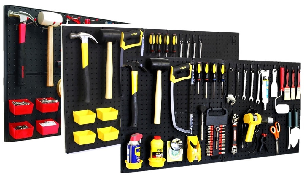 Pro 75 Peg Hook Kit & Bins - Shelf Hanger Garage Storage Pegboard Hanging Set