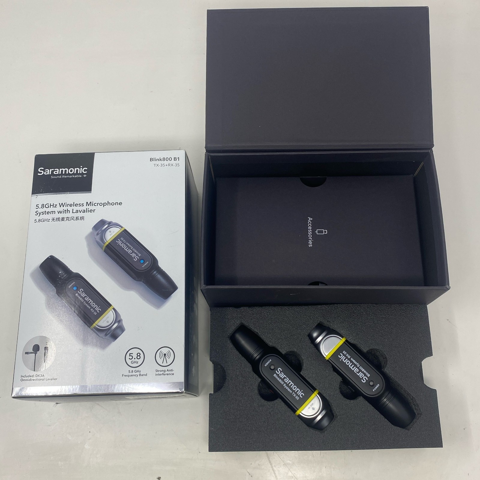 Saramonic Blink800 B1 5.8GHz Wireless Lavalier Mic System, 3.5mm Black