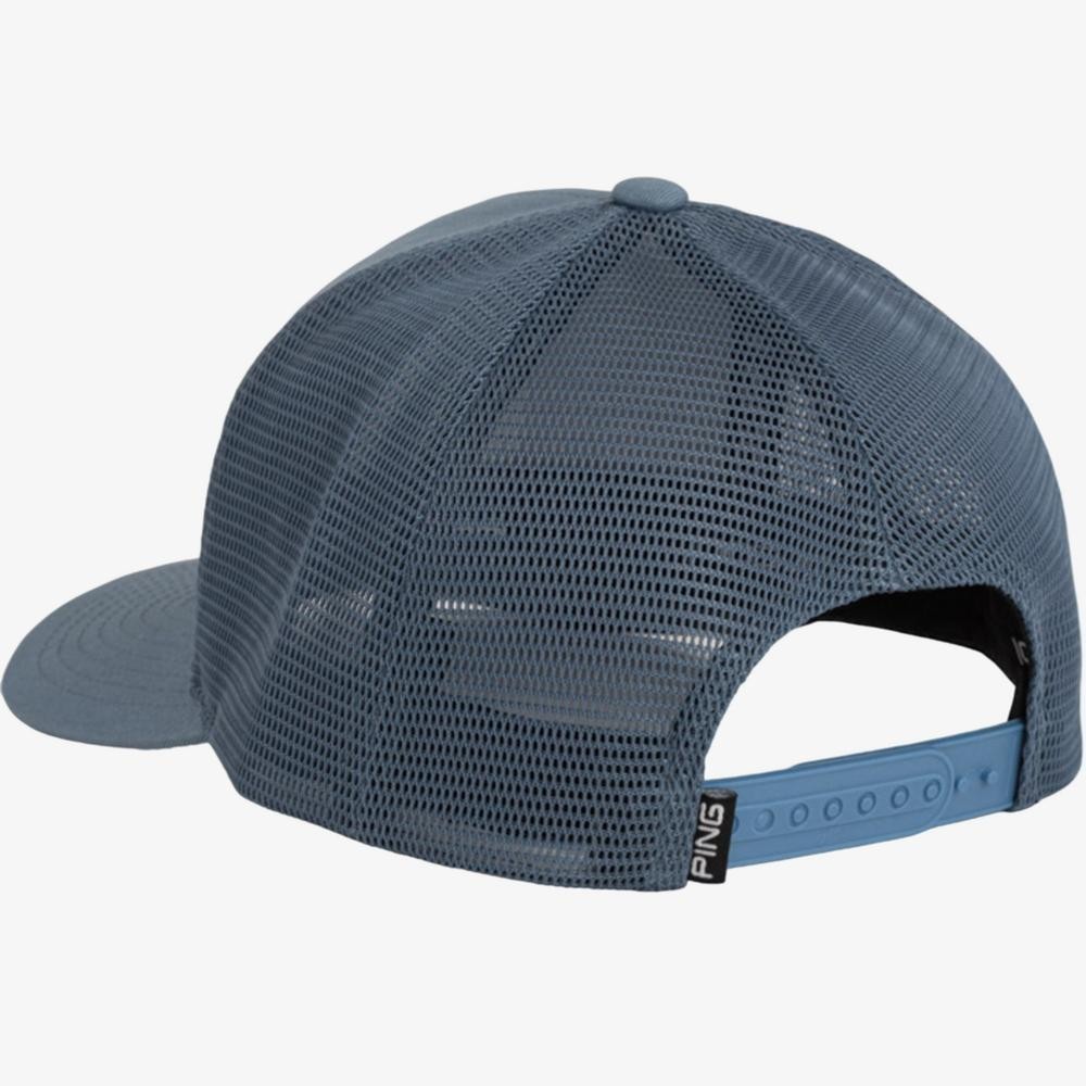PING Karsten Hat Cap Snap Back Blue Mesh Trucker Patch SensorCool Golf Mens