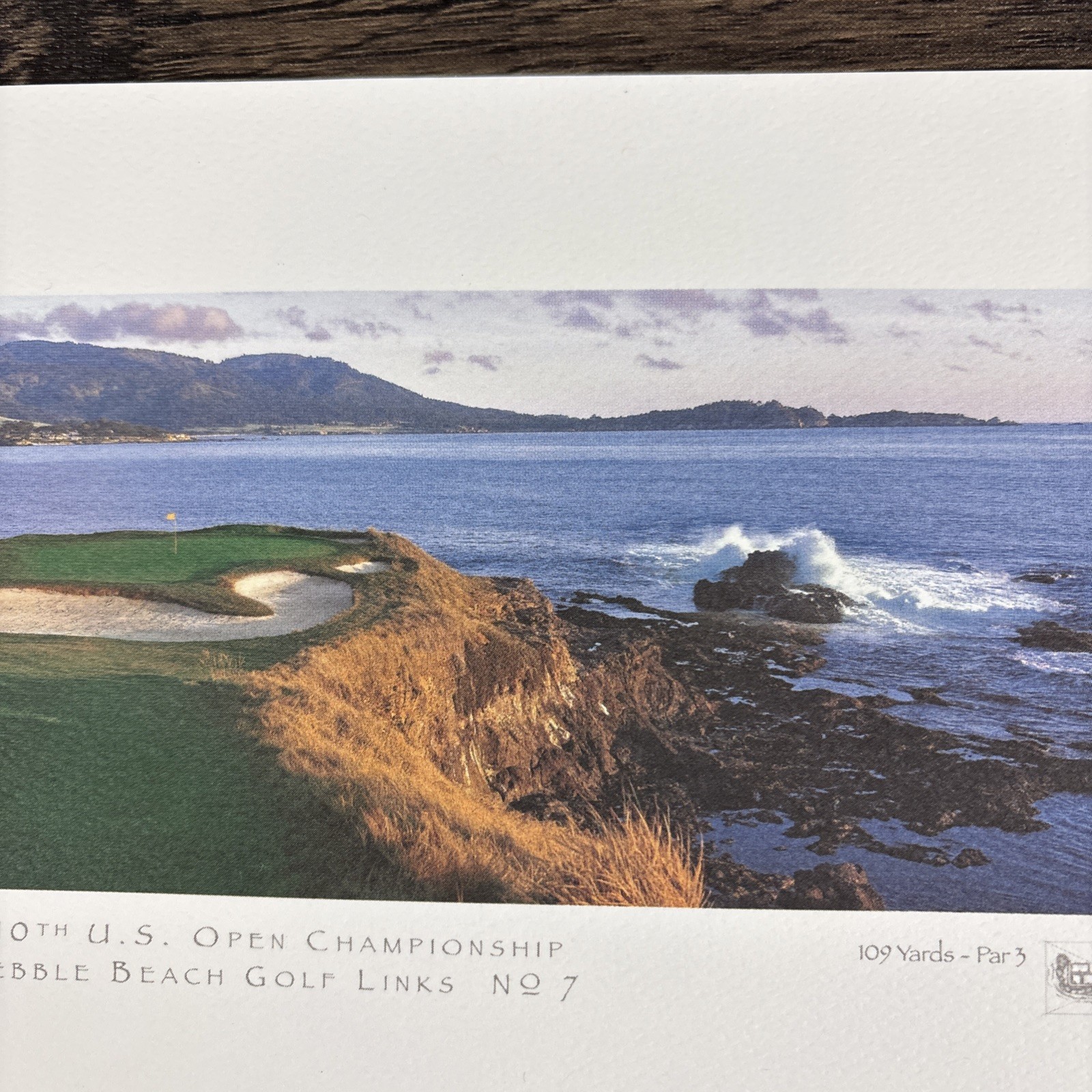 Letter & Print For USGA Members 7th Hole Pebble Beach 2010 US Open 10.5” x 5.5”