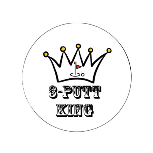 3 Three Putt King Novelty Gift Golf Ball Marker +Switchblade Divot Tool