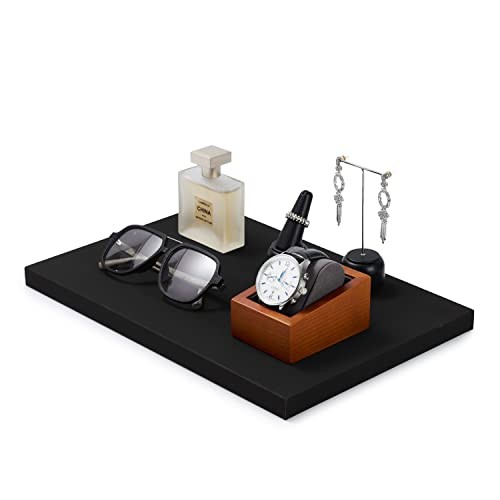 Solid Wood Single Watch Display Stand Showcase Jewelry Square Single Grey