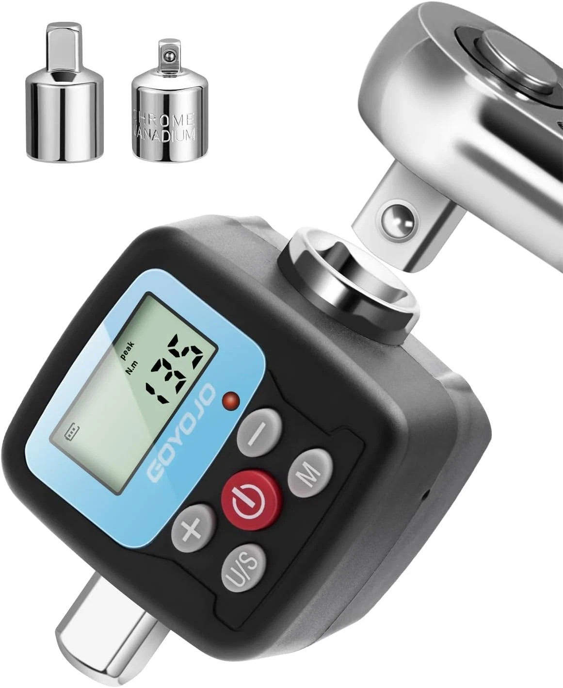 Adaptador de llave dinamométrica digital, 4-135 Nm (2,95-99,6 ft-lb) electrónico