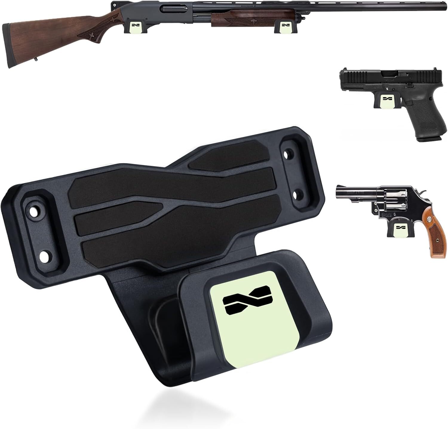 Magnetic Gun Holder w/Safety Trigger Guard Protection, Shotgun Wall Mount Magnet