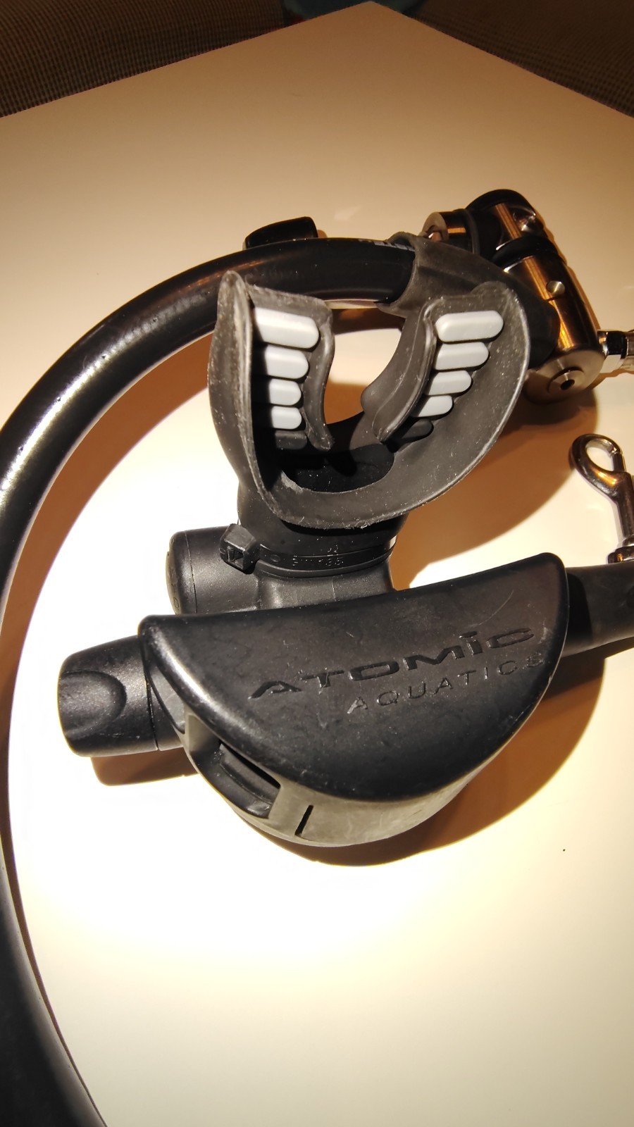 Atomic Aquatics T2x titanium Scuba regulator, first and second stage.